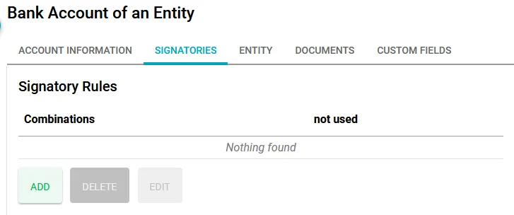 Add Combination – choose counterparty type and portal