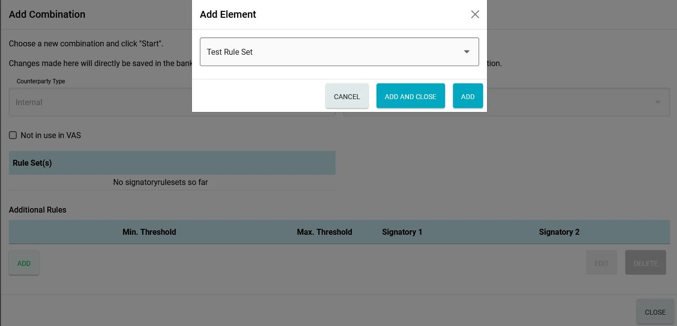 Adding a rule within a combination