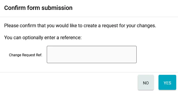 Confirm form submission dialog